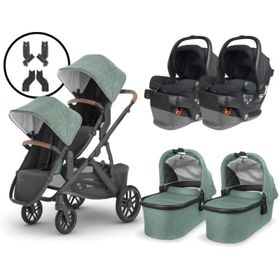 2024 UPPAbaby Vista V2 Twin Stroller and Mesa V2 Travel System - Gwen / Jake