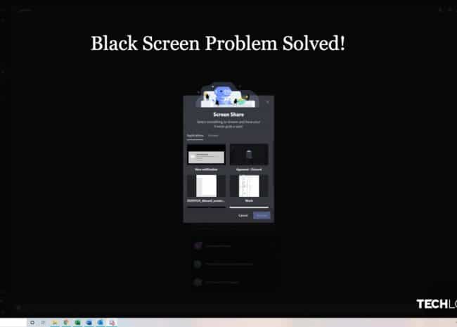 discord screen share black screen