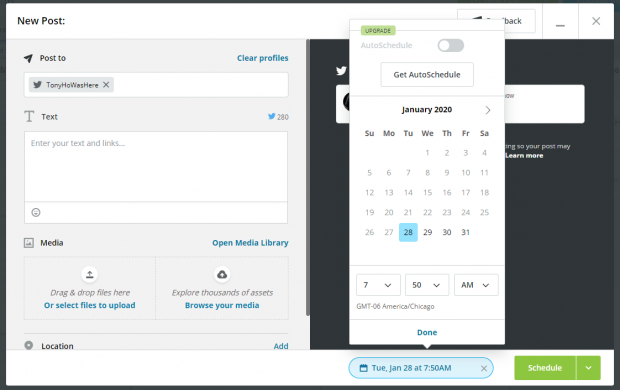 Scheduling Tweets on Hootsuite