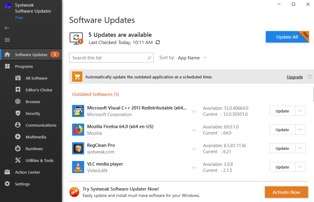 Systweak Software Updater